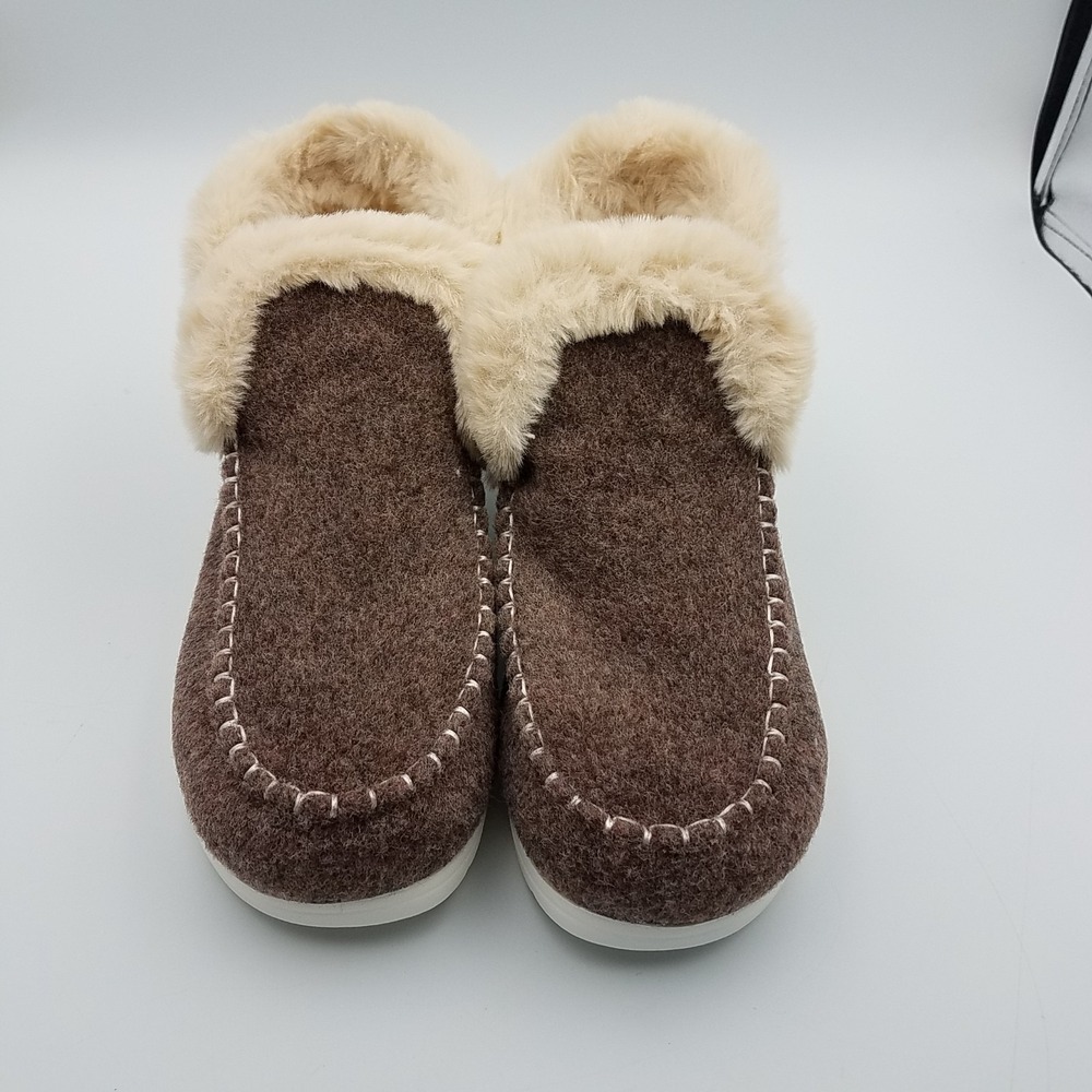 Women's Micro Suede Winter Slippers House Shoes Fuzzy Faux Fur Size 40 7.5US NEW